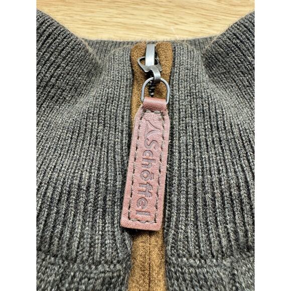 Schöffel Calton Cotton Cashmere Cable Knit Loden Green Men's XL 1/4 Zip Sweater‎ - Picture 8 of 8